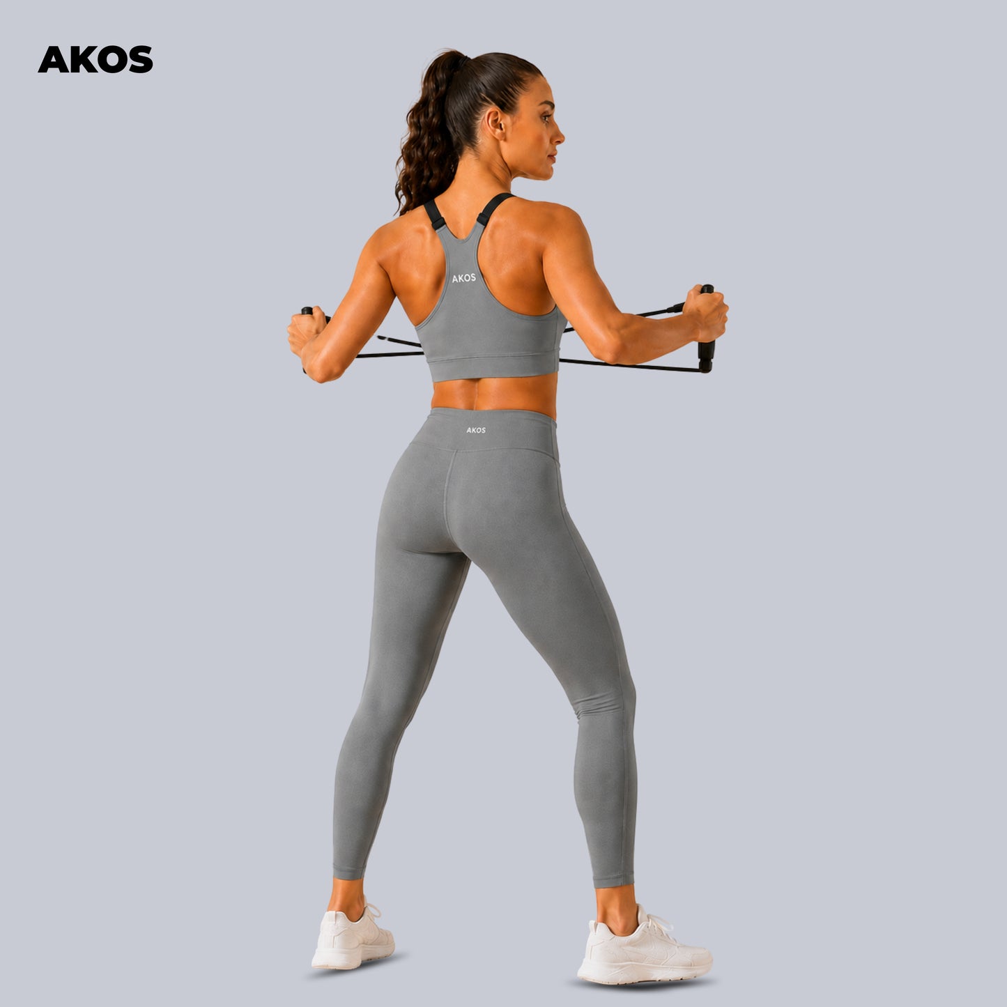 Akos Active Zipper Sports Bra – Grey