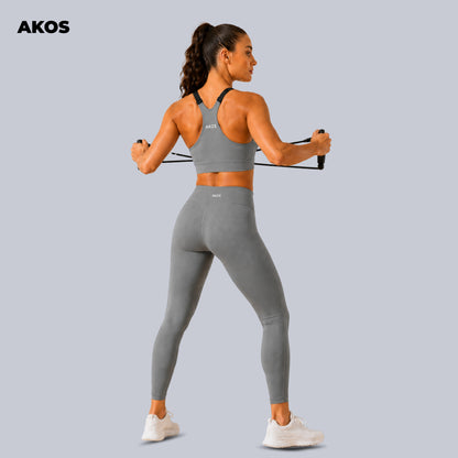 Akos Active Zipper Sports Bra – Grey