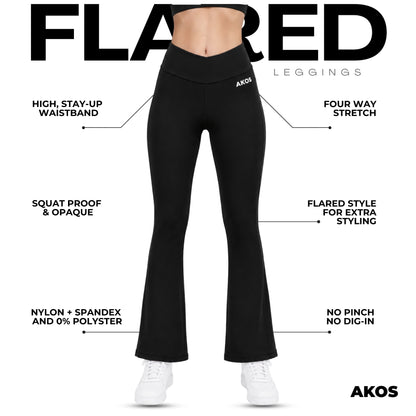 Akos Active Flared Leggings – Black