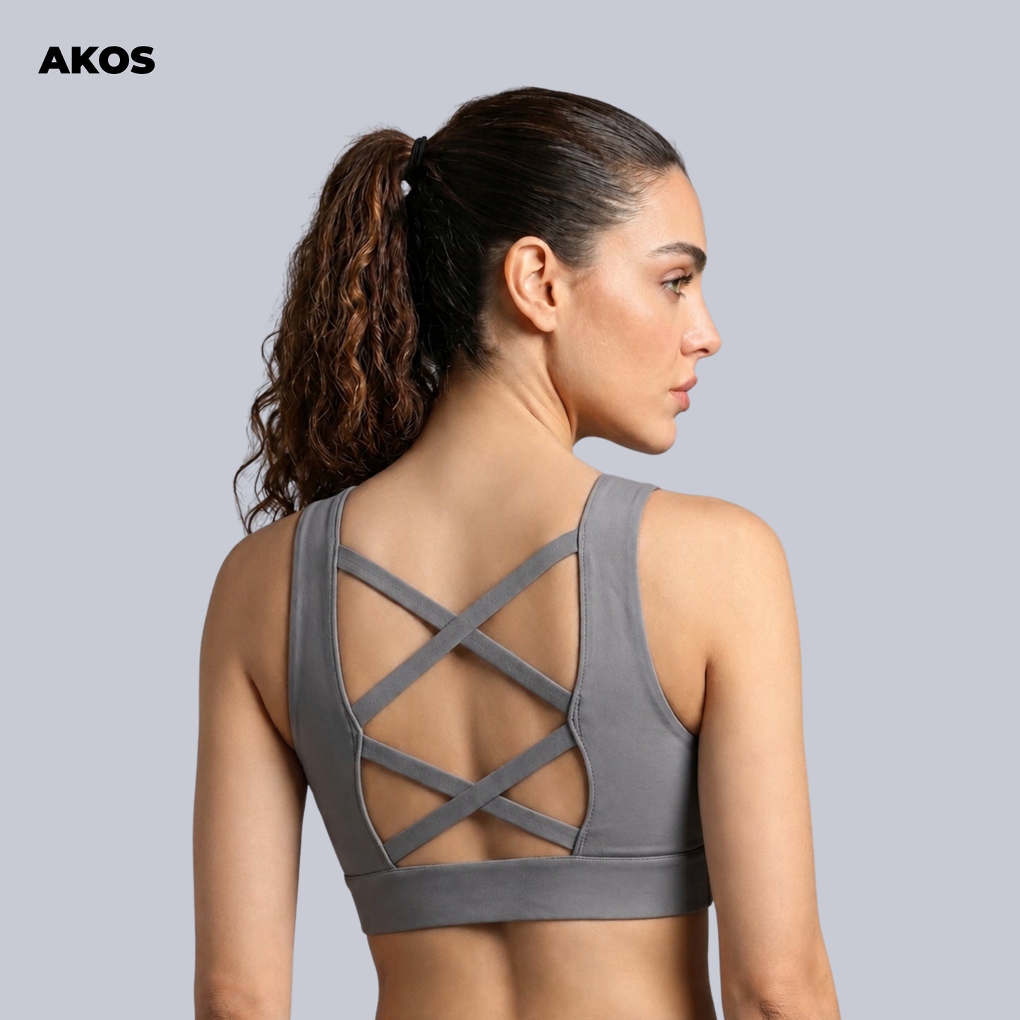 Akos Active Padded Sports Bra – Grey