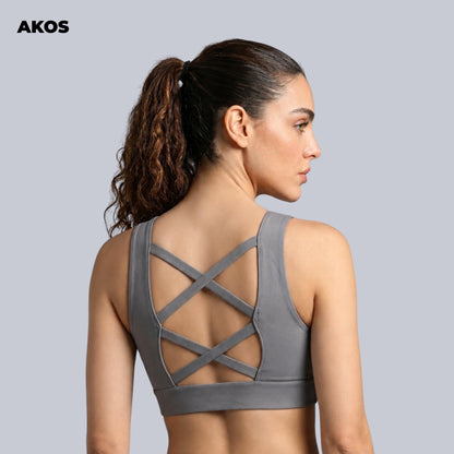 Akos Active Padded Sports Bra – Grey
