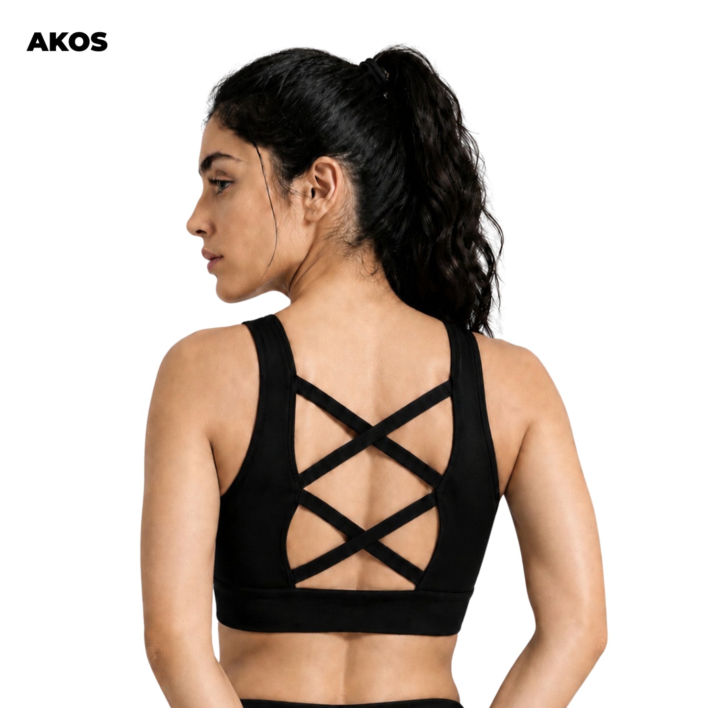 Akos Active Padded Sports Bra – Black